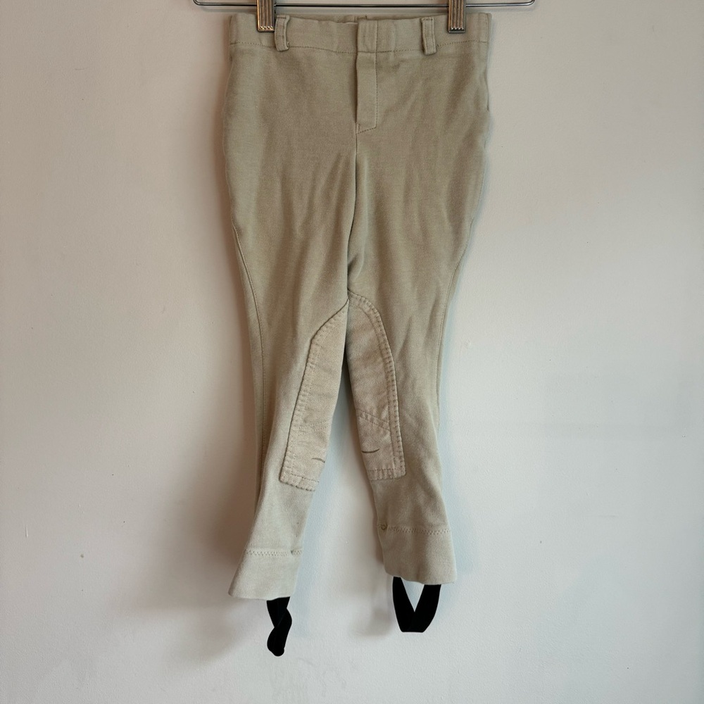 Kids Tuff Rider Equestrian Pull On Khaki Breeches removable stirrups Size 4T